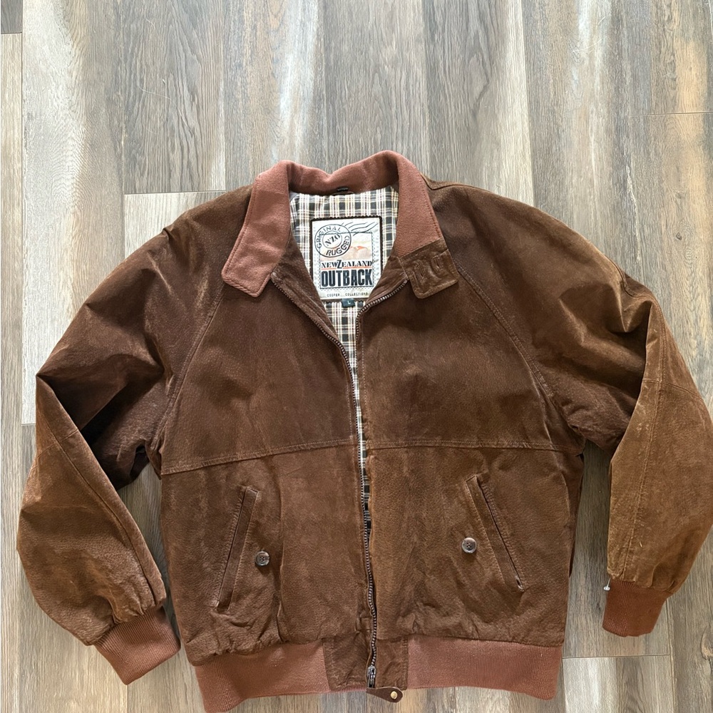 Vintage Suede Bomber Jacket
